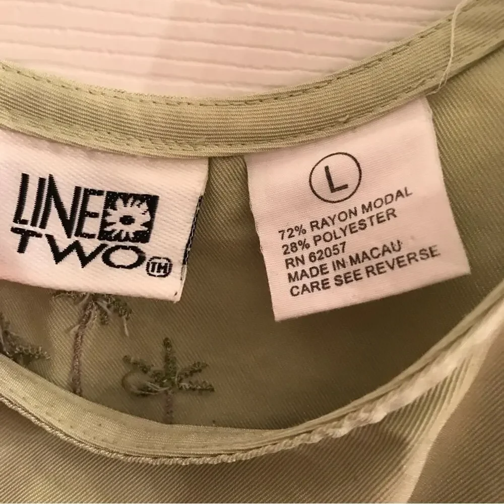 Line Two Palm Tree Sleeveless Dress Size Large - Picture 7 of 8